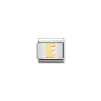 Nomination Nomination Schakel 030101-05 Composable Classic Staal met 18k Geelgouden Letter E