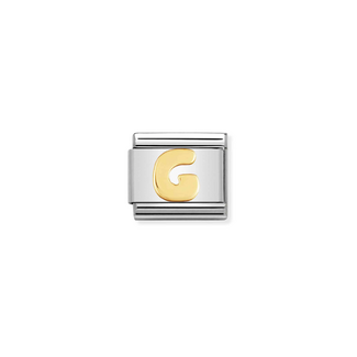 Nomination Nomination Schakel 030101-07 Composable Classic Staal met 18k Geelgouden Letter G