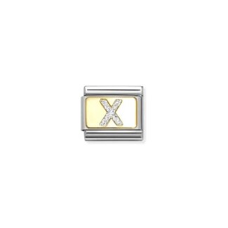 Nomination Nomination Schakel 030291-24 Composable Classic met 18k Geelgouden Glitter Letter X