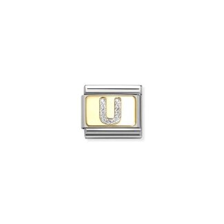 Nomination Nomination Schakel 030291-21 Composable Classic met 18k Geelgouden Glitter Letter U