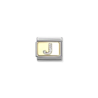 Nomination Nomination Schakel 030291-10 Composable Classic met 18k Geelgouden Glitter Letter J