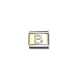 Nomination Nomination Schakel 030291-02 Composable Classic met 18k Geelgouden Glitter Letter B