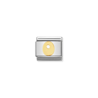 Nomination Nomination Schakel 030101-15 Composable Classic Staal met 18k Geelgouden Letter O