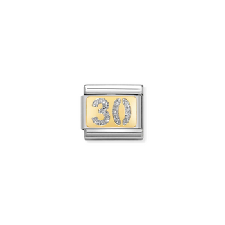 Nomination Nomination Schakel 030224-03 Composable Classic Staal met 18k Geelgoud Glitter 30