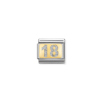 Nomination Nomination Schakel 030224-01 Composable Classic Staal met 18k Geelgoud Glitter 18