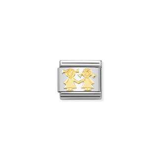 Nomination Nomination Schakel 030162-67 Composable Classic Staal met 18k Geelgoud Zussen