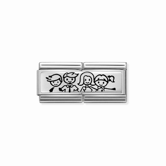 Nomination Nomination Schakel 330710-36 Composable Classic Staal met Zilver Dubbel Girl Boy Family