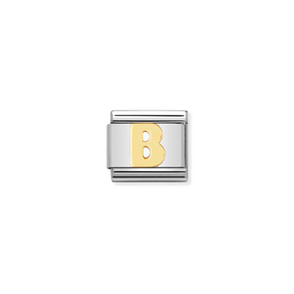 Nomination Nomination Schakel 030101-02 Composable Classic Staal met 18k Geelgouden Letter B