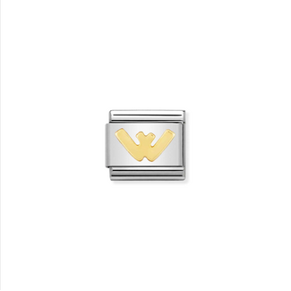 Nomination Nomination Schakel 030101-23 Composable Classic Staal met 18k Geelgouden Letter W