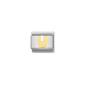 Nomination Nomination Schakel 030101-21 Composable Classic Staal met 18k Geelgouden Letter U