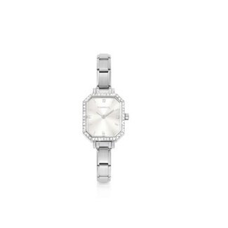 Nomination Nomination Horloge 076036-017 Paris Staal met Zilver Wijzerplaat en Zirkonia