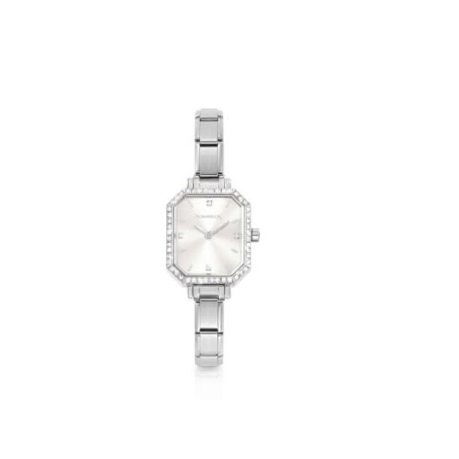 Nomination Nomination Horloge 076036-017 Paris Staal met Zilver Wijzerplaat en Zirkonia
