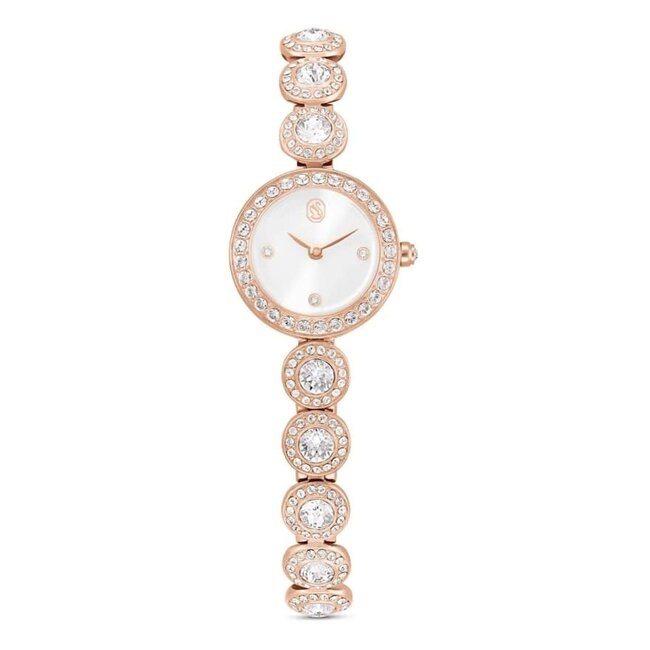 Swarovski Swarovski Horloge 5753309 Una Rosekleurig Witte Wijzerplaat met Kristallen