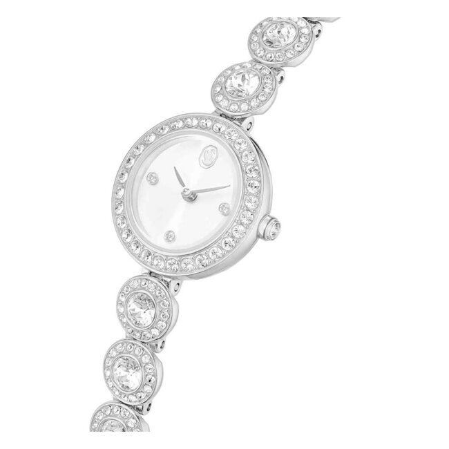 Swarovski Swarovski Horloge 5737038 Una Zilverkleurig met Witte Wijzerplaat met Kristallen