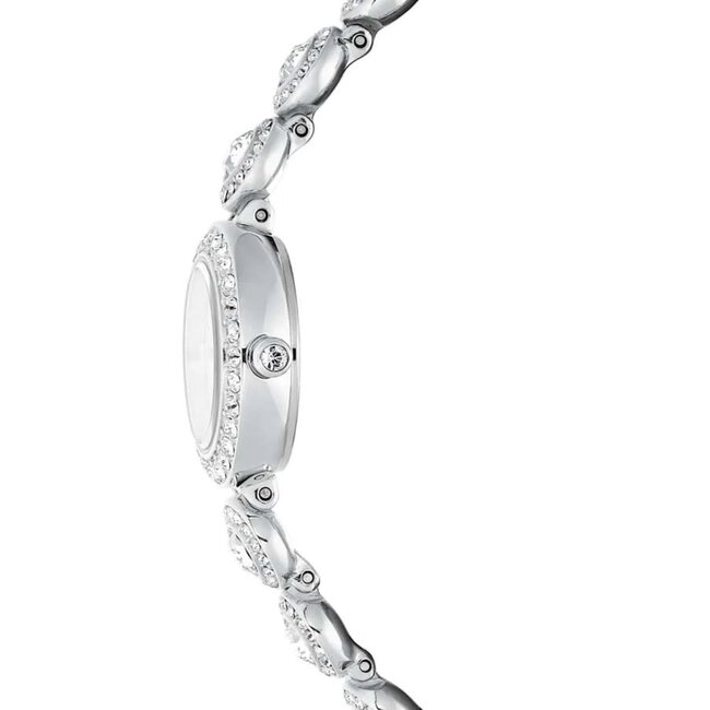 Swarovski Swarovski Horloge 5737038 Una Zilverkleurig met Witte Wijzerplaat met Kristallen