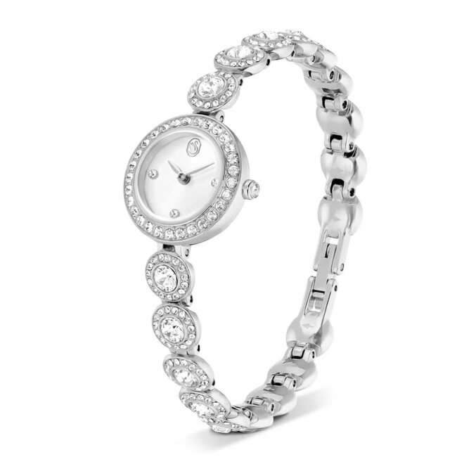 Swarovski Swarovski Horloge 5737038 Una Zilverkleurig met Witte Wijzerplaat met Kristallen