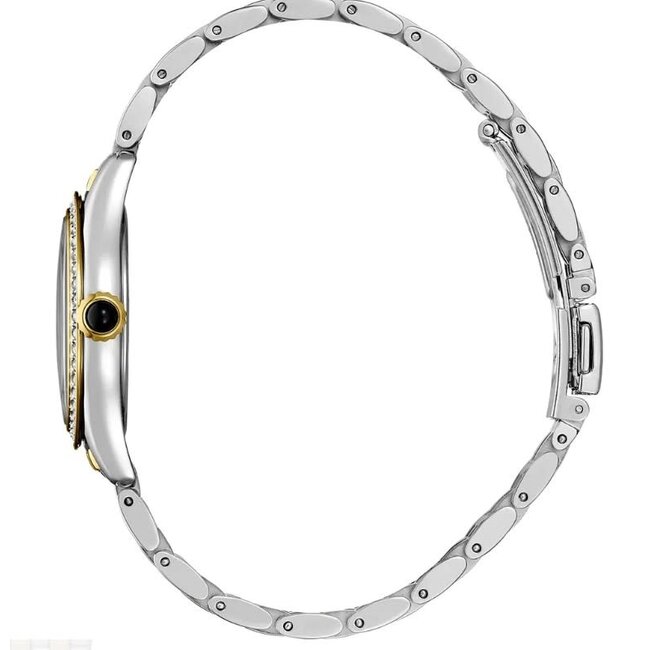 Seiko Seiko Horloge SUR540P1 Staal Bi-Color Quartz met Witte Wijzerplaat met Zirkonia 26mm