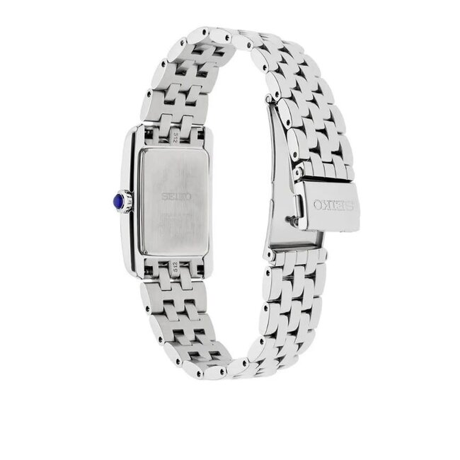Seiko Seiko Horloge SWR091P1 Staal Quartz met Vierkante Witte wijzerplaat 22.7mm