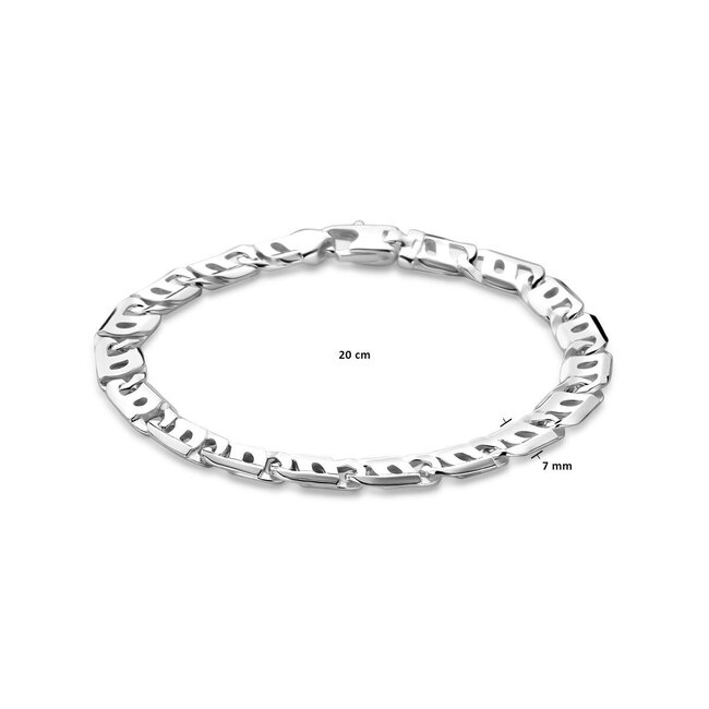 Blinckers Jewellery Huiscollectie BJ Armband 10.21892 Zilver 7mm x 20cm