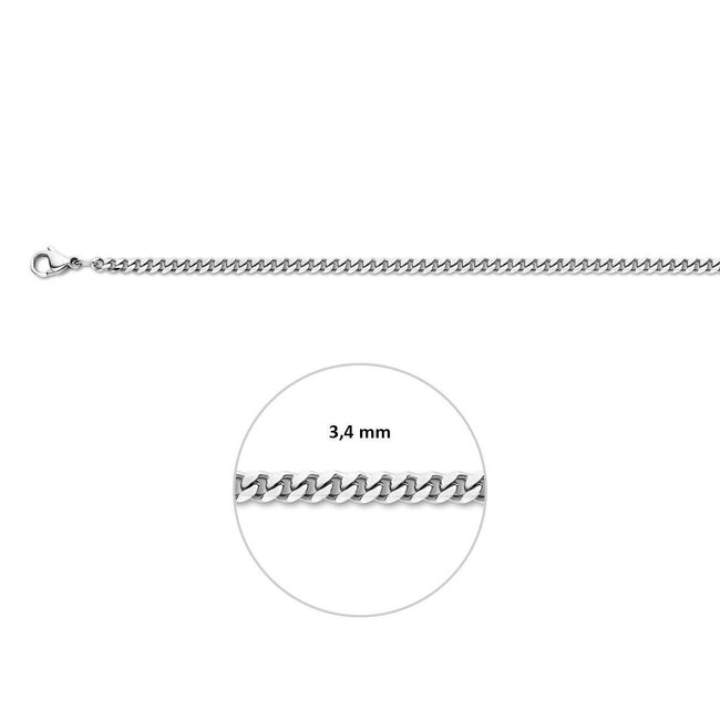 Blinckers Jewellery Huiscollectie BJ Collier 65.02461 Staal Gourmette 3.4mm x 60cm