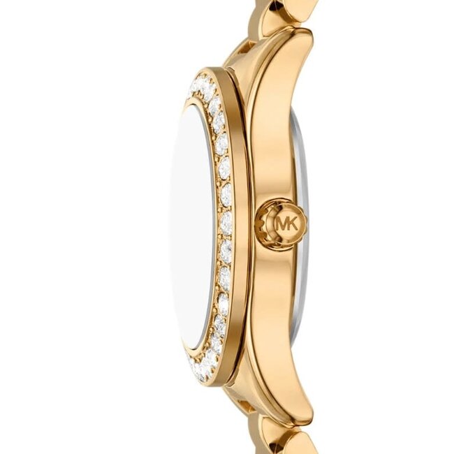 Michael Kors Michael Kors Horloge MK7659SET Lexington Staal met Geelgouden Plating Quartz en Verwisselbaren Bezels 28mm
