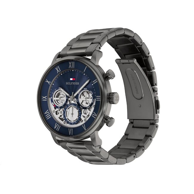 Tommy Hilfiger Tommy Hilfiger Horloge TH1710707 Legend Staal Zwart Quartz Chronograaf met Blauwe Wijzerplaat 44mm