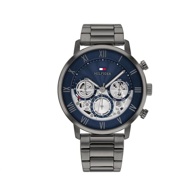 Tommy Hilfiger Tommy Hilfiger Horloge TH1710707 Legend Staal Zwart Quartz Chronograaf met Blauwe Wijzerplaat 44mm