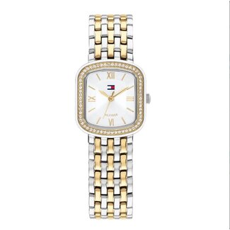Tommy Hilfiger Tommy Hilfiger Horloge TH1782922 Abby Staal Bi-Color Quartz met Zilverkleurige Wijzerplaat met Zirkonia 22x24.5mm