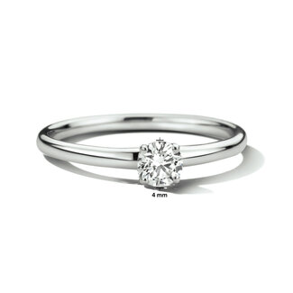 The House Of Blinckers THOB Ring 46.00121/17 14k Witgoud met 0.25ct G-H SI Lab Grown Diamant Maat 17