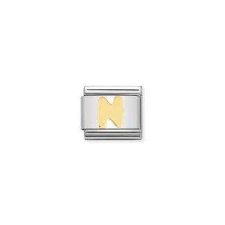 Nomination Nomination Schakel 030101-14 Composable Classic Staal met 18k Geelgouden Letter N