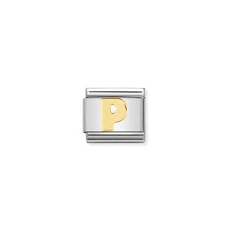 Nomination Nomination Schakel 030101-16 Composable Classic Staal met 18k Geelgouden Letter P