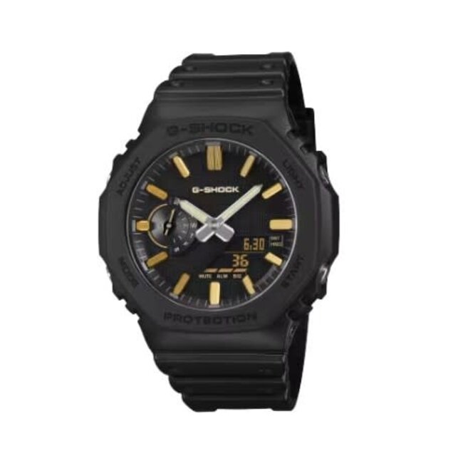 Casio G-Shock Casio G-Shock Horloge GA-2100LXB-1A9ER Analoog Digitaal Zwart met Gouden Accenten 44mm