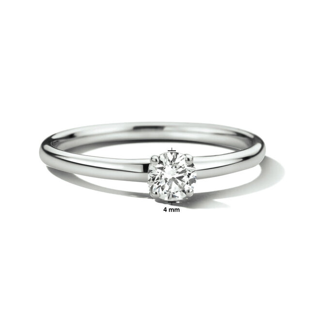 The House Of Blinckers THOB Ring 46.00123/18 14k Witgoud met 0.25ct G-H SI Lab Grown Diamant Maat 18