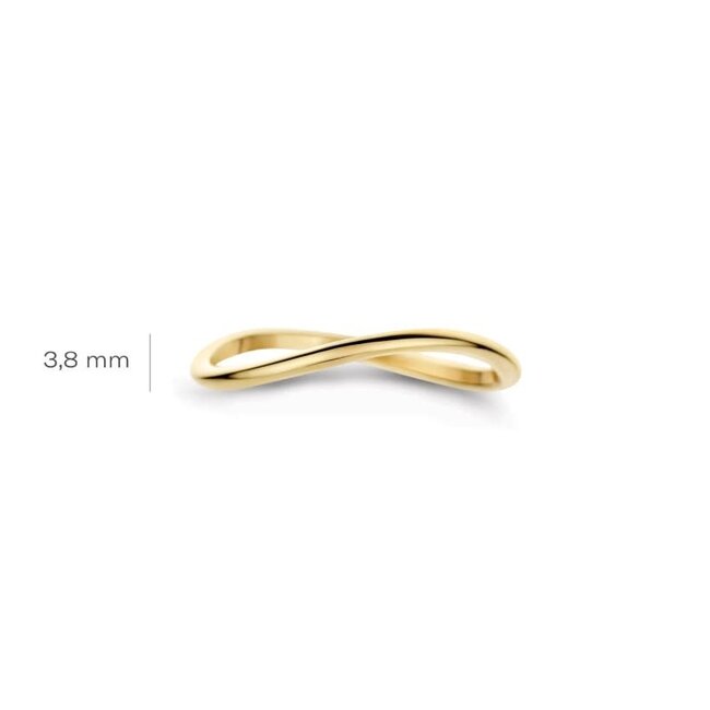 Blush Blush Ring 1283YGO/54 14k Geelgoud Glad Golvend Maat 54