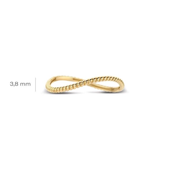 Blush Blush Ring 1285YGO/54 14k Geelgoud Golvend met Bolletjes Maat 54