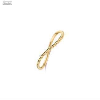 Blush Blush Ring 1285YGO/54 14k Geelgoud Golvend met Bolletjes Maat 54