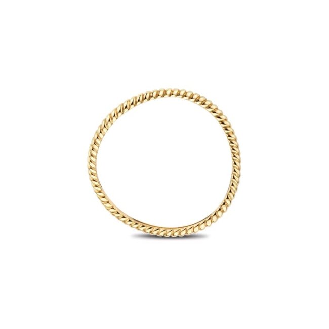 Blush Blush Ring 1285YGO/54 14k Geelgoud Golvend met Bolletjes Maat 54
