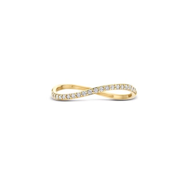 Blush Blush Ring 1286YZI/54 14k Geelgoud Golvend met Zirkonia Maat 54