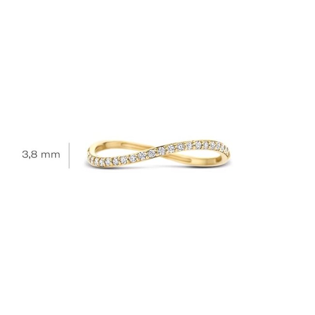 Blush Blush Ring 1286YZI/54 14k Geelgoud Golvend met Zirkonia Maat 54
