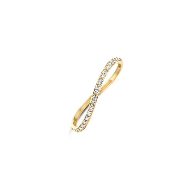 Blush Blush Ring 1286YZI/54 14k Geelgoud Golvend met Zirkonia Maat 54
