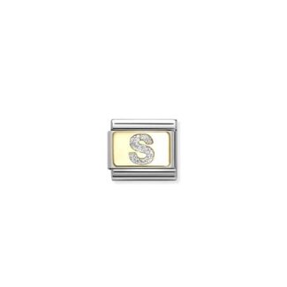 Nomination Nomination Schakel 030291-19 Composable Classic met 18k Geelgouden Glitter Letter S