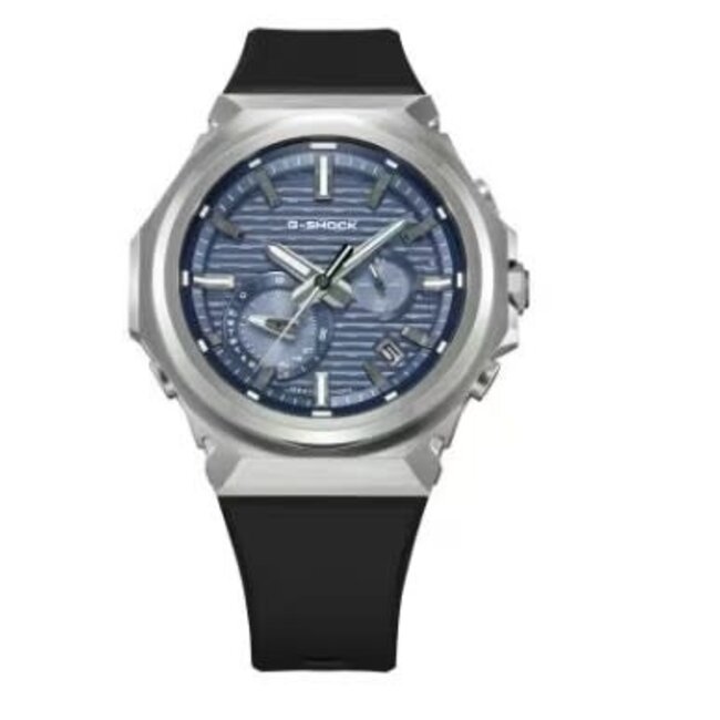 Casio G-Shock Casio G-Shock Horloge GST-B1000-2AER Staal Analoog Blauwe Wijzerplaat met Zwarte Rubberen Band 200m Waterdicht 44mm