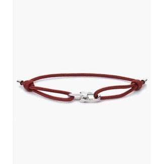 Pig & Hen Pig & Hen Armband P53-143000-L Daunting Dean Velvet Red Zilver Maat L 20-21CM