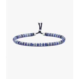 Pig & Hen Pig & Hen Armband P48-163000-L Brontide 4mm  Adjustable Staal Okinawa Maat L 20-21cm