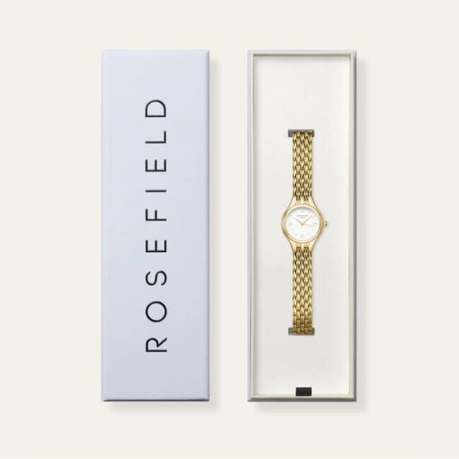 Rosefield Rosefield Horloge MUWGSG-MU01 Staal Goudkleurig Muse White SS 26x34.1mm