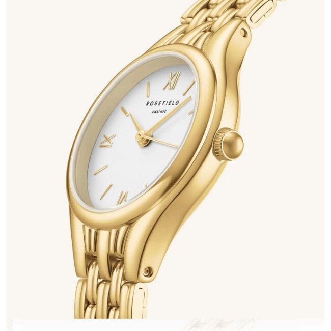Rosefield Rosefield Horloge MUWGSG-MU01 Staal Goudkleurig Muse White SS 26x34.1mm