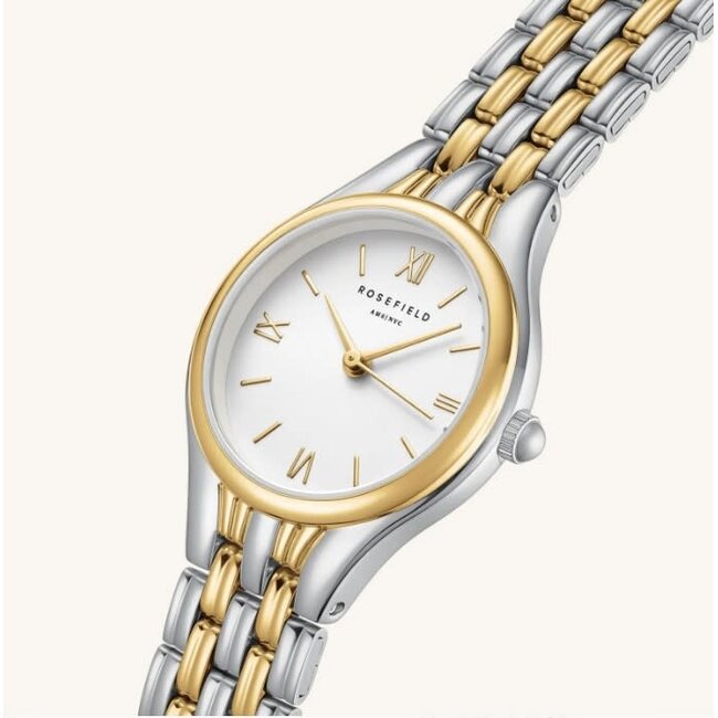Rosefield Rosefield Horloge MUWDSD-MU03 Staal Bi-Color Muse White 26x34.1mm