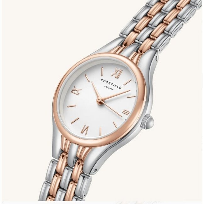 Rosefield Rosefield Horloge MUWDSD-MU04 Staal Bi-Color Rose Muse White SS 26x34.1mm