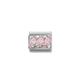 Nomination Nomination Schakel 330329-21 Composable Classic Staal met Trilogie Roze