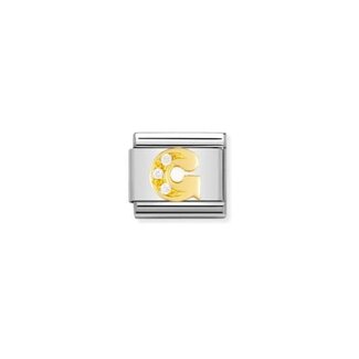 Nomination Nomination Schakel 030301-07 Composable Classic Staal met 18k Geelgoud Letter G met Zirkonia